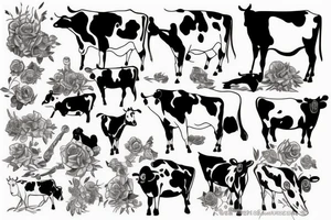 Beautiful female cow tattoo idea