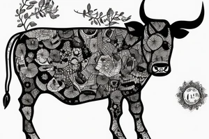 Beautiful female cow tattoo idea
