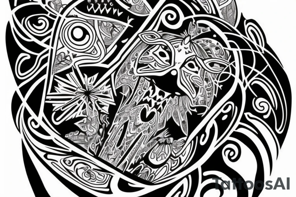 DMT cow with big glossy eyes tattoo idea