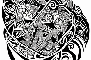 DMT cow with big glossy eyes tattoo idea