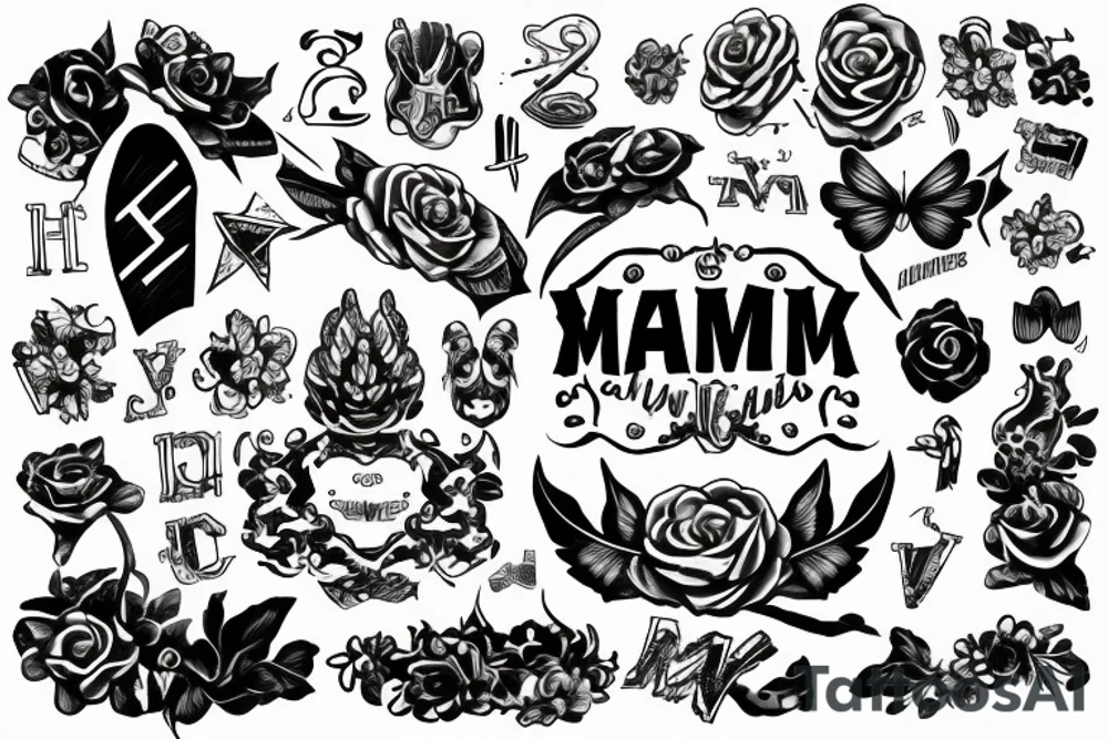 HKM letters merged tattoo idea