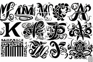 greek lettering HKM tattoo idea