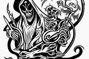 Grim reaper welcoming you into afterlife tattoo idea