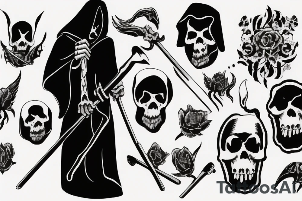 Grim reaper welcoming you into afterlife tattoo idea