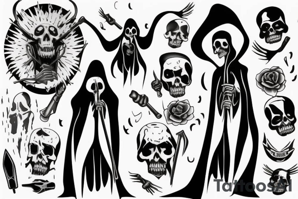 Grim reaper welcoming you into afterlife tattoo idea