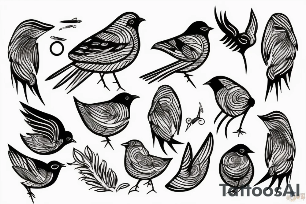 Ambient greek bird tattoo idea