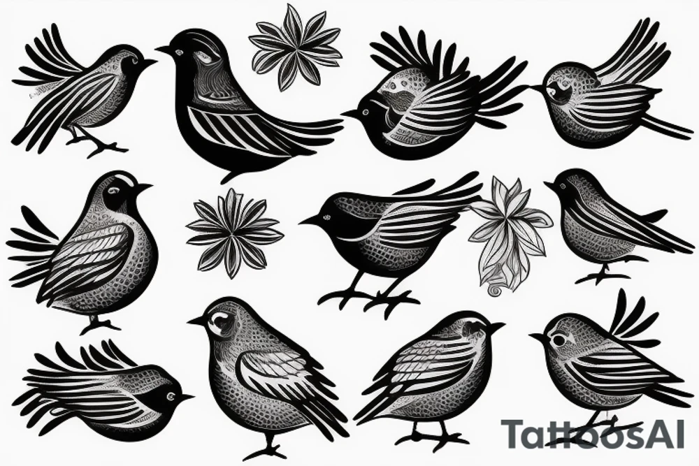 Ambient greek bird tattoo idea