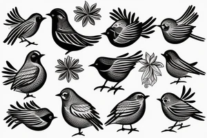 Ambient greek bird tattoo idea
