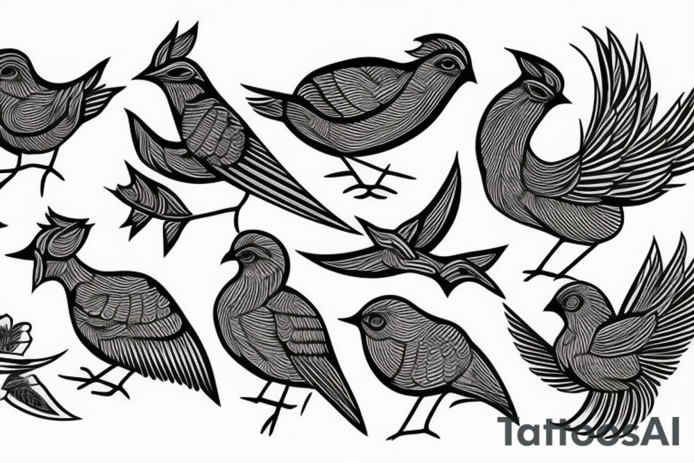 Ancient greek bird tattoo idea