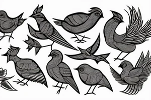 Ancient greek bird tattoo idea