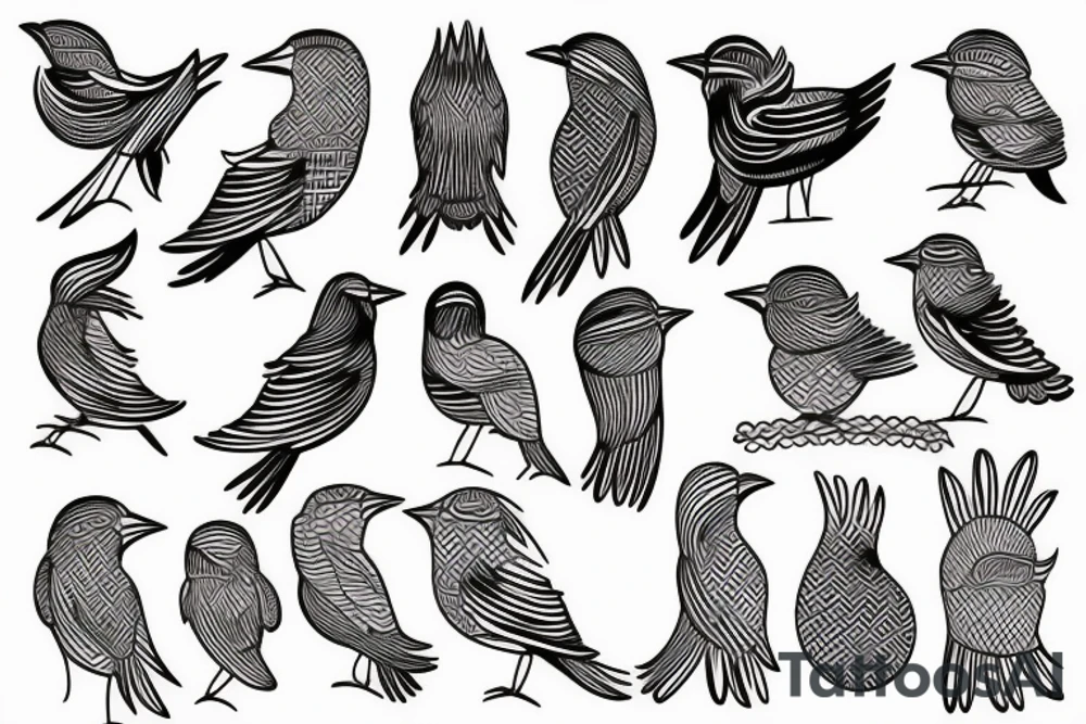 Ancient greek bird tattoo idea
