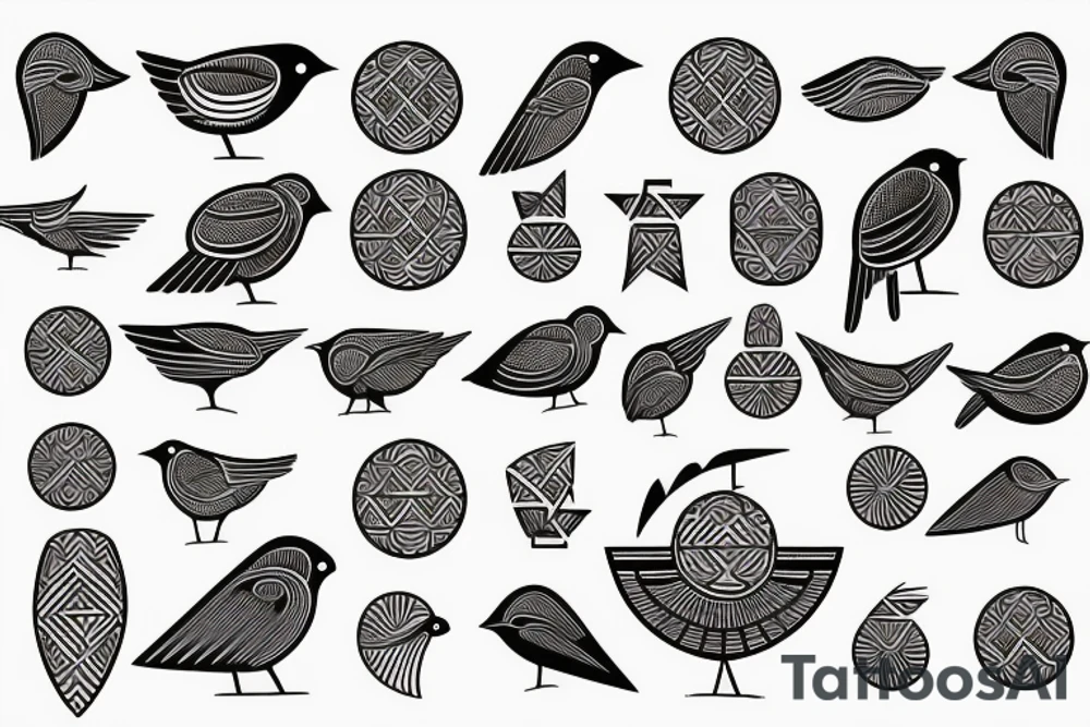 Ancient greek bird tattoo idea