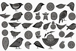 Ancient greek bird tattoo idea
