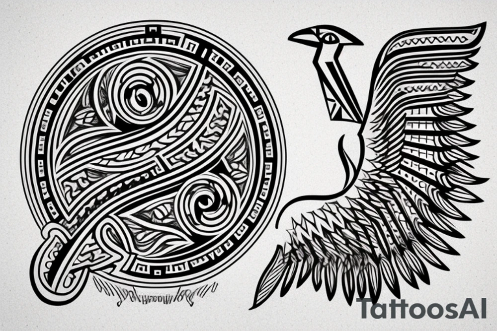 Ancient greek bird tattoo idea