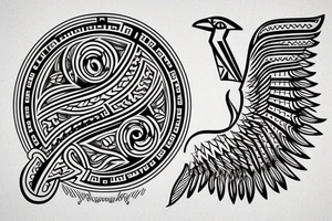 Ancient greek bird tattoo idea