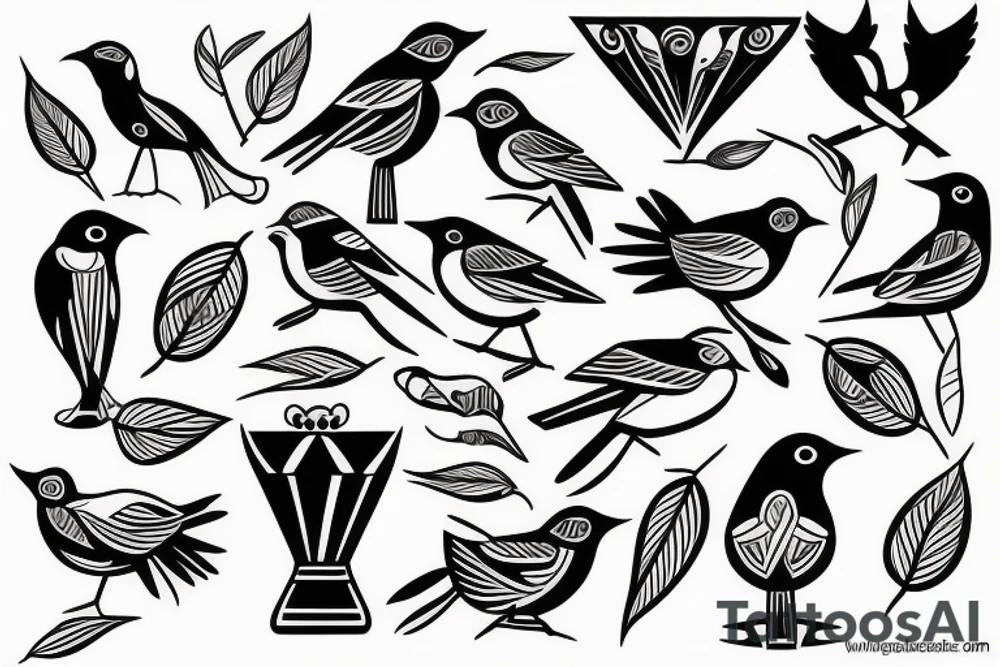 Ancient greek Vase  bird tattoo idea