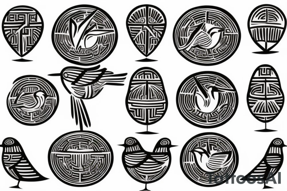 Ancient greek Vase  bird tattoo idea