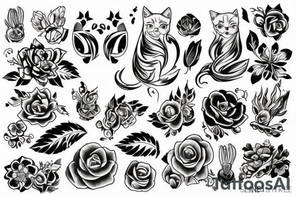 Ангел девушка с катанной в кимоно tattoo idea