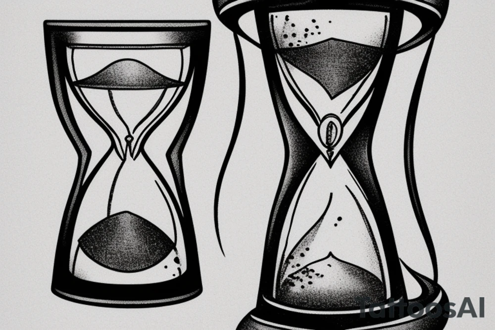 Half full hourglass with the sands coming out . Also include wings to show the fleeting nature of time tattoo idea