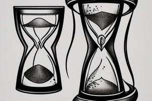 Half full hourglass with the sands coming out . Also include wings to show the fleeting nature of time tattoo idea