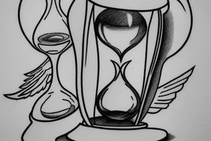 Half full hourglass with the sands coming out . Also include wings to show the fleeting nature of time tattoo idea