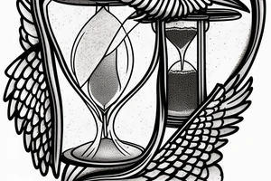 Half full hourglass with the sands coming out . Also include wings to show the fleeting nature of time tattoo idea