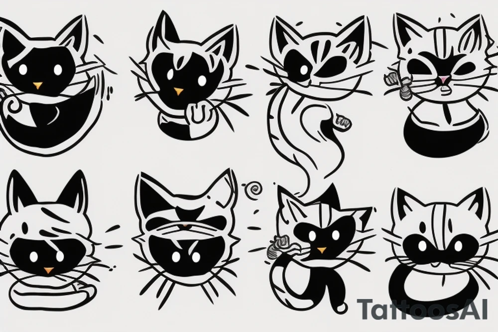 Angry cat tattoo idea