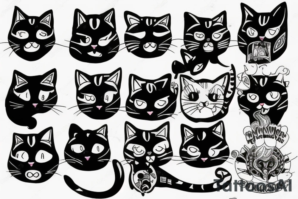 Angry cat tattoo idea
