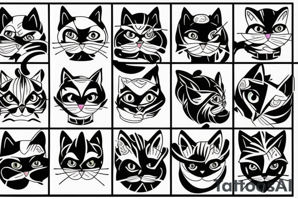 Angry cat hissing tattoo idea