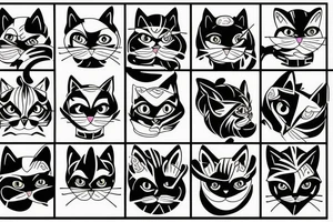 Angry cat hissing tattoo idea