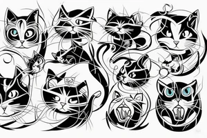 Angry cat hissing tattoo idea