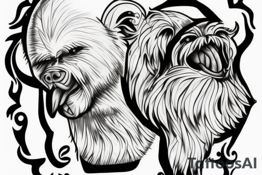 Yeti guitar pitbull tattoo idea
