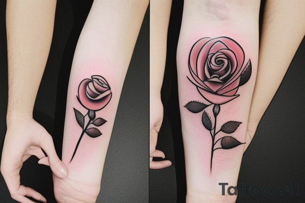 minimalist rose tattoo idea