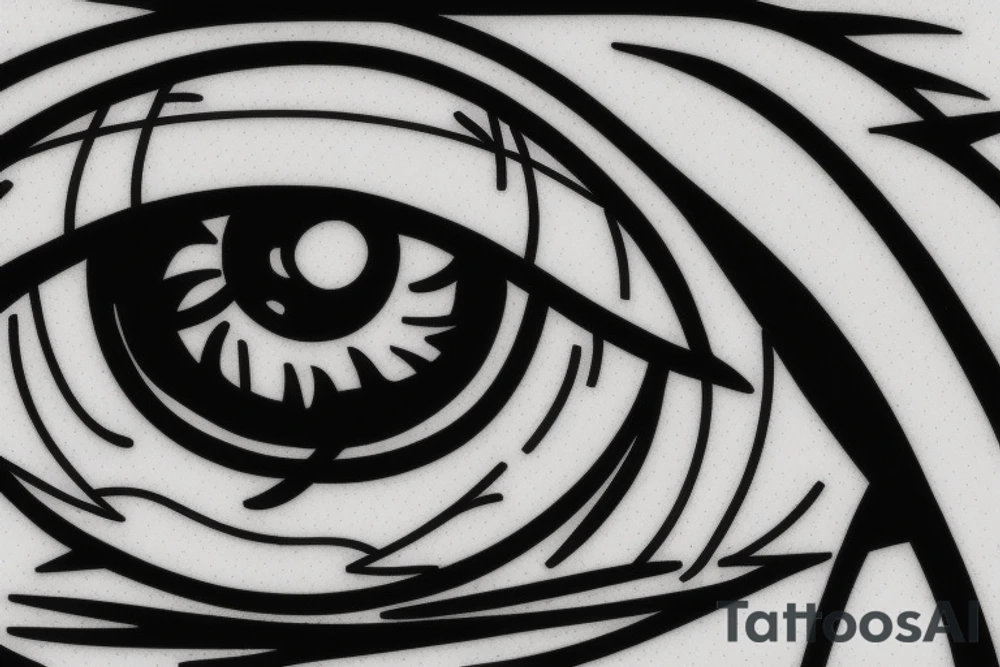 Kakashi’s sharingan eye from naruto anime tattoo idea