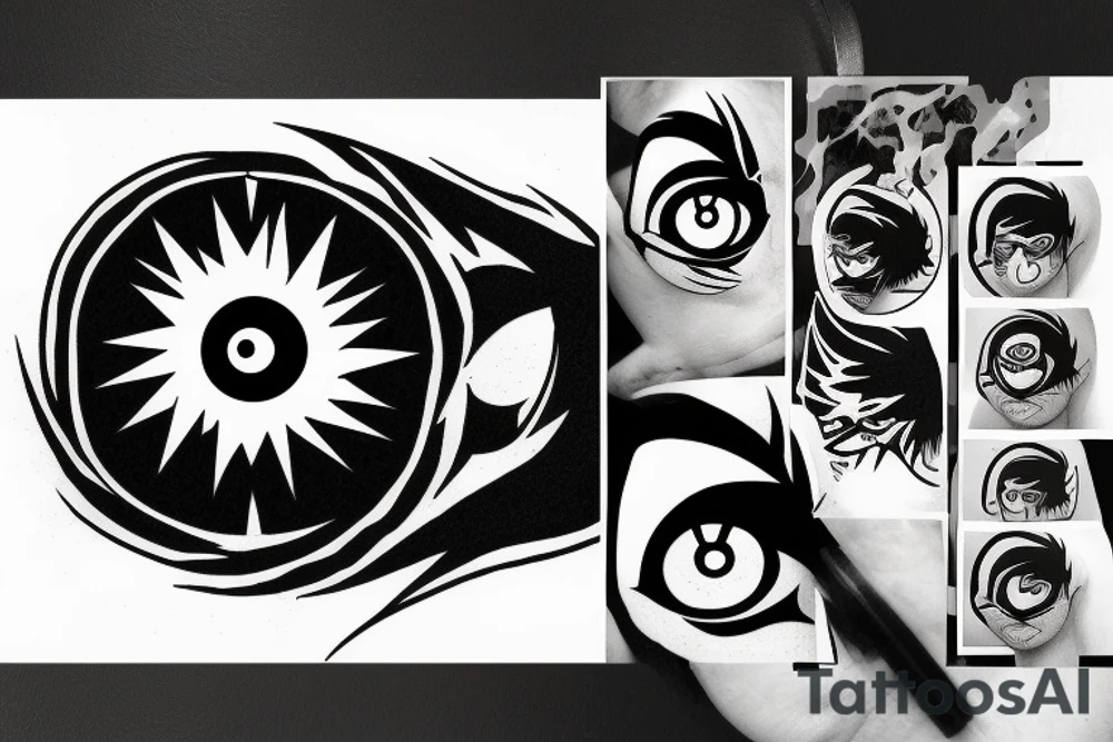 Kakashi’s sharingan eye from naruto anime tattoo idea