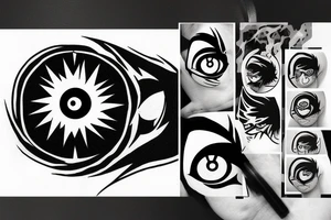 Kakashi’s sharingan eye from naruto anime tattoo idea