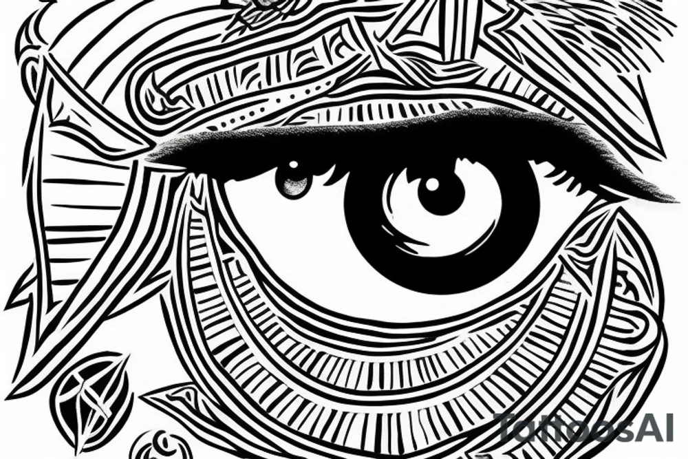 Eye of Horus on top of the great pyramid of Giza tattoo idea