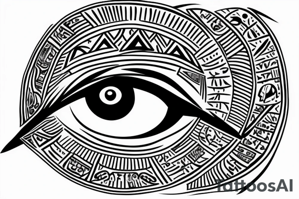 Eye of Horus on top of the great pyramid of Giza tattoo idea