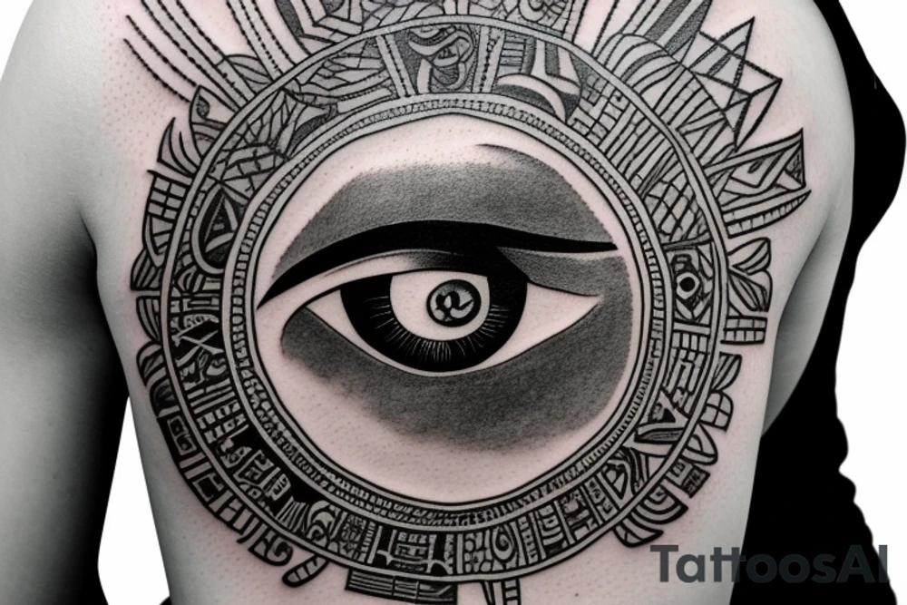 Eye of Horus on top of the great pyramid of Giza tattoo idea