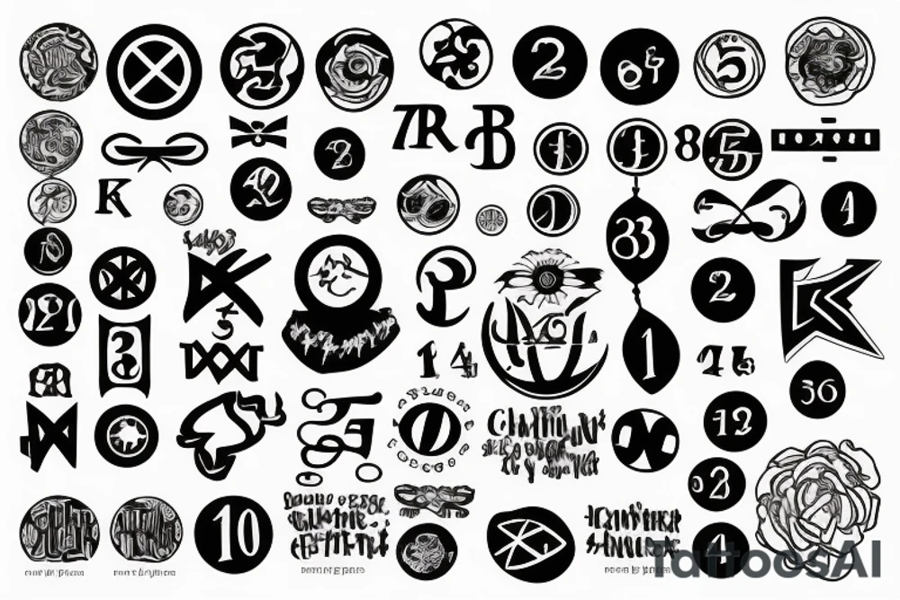 Numbers and symbol representing change tattoo idea