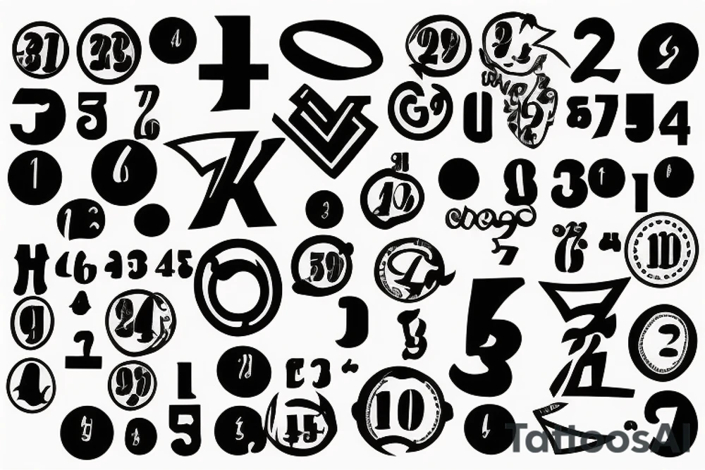 Numbers and symbol representing change tattoo idea