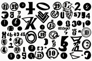 Numbers and symbol representing change tattoo idea