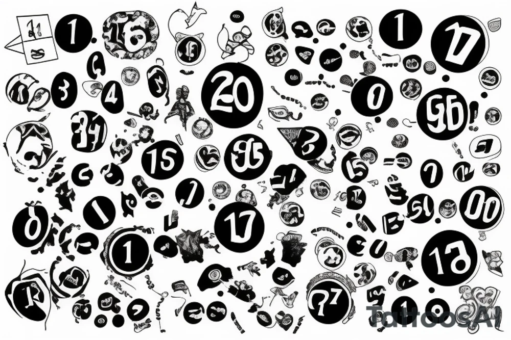Numbers and symbol representing change tattoo idea