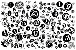 Numbers and symbol representing change tattoo idea