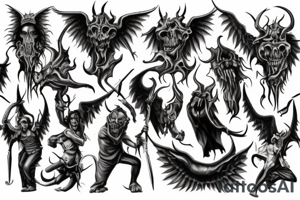 Good people who got sent to hell trying to fight demons off from getting to them tattoo idea