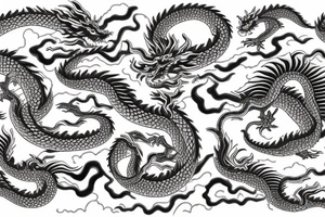 repeating Seigaiha , Asanoha, Kikkô, Tatewaku japan pattern
 buddhist temple   Waves
Black and gray Tattoo
Dragon
Wolf tattoo idea