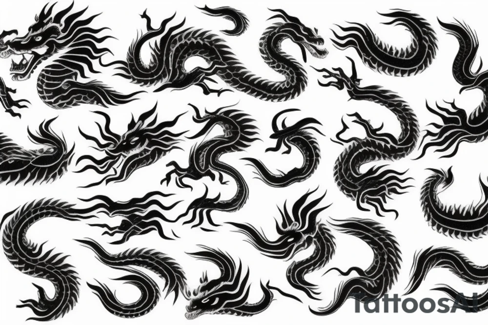 repeating Seigaiha , Asanoha, Kikkô, Tatewaku japan pattern
 buddhist temple   Waves
Black and gray Tattoo
Dragon
Wolf tattoo idea