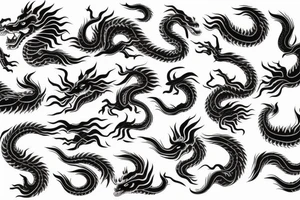 repeating Seigaiha , Asanoha, Kikkô, Tatewaku japan pattern
 buddhist temple   Waves
Black and gray Tattoo
Dragon
Wolf tattoo idea