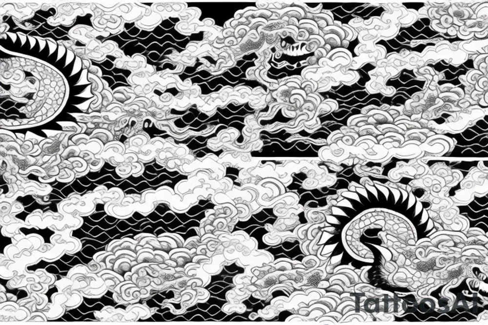 repeating Seigaiha , Asanoha, Kikkô, Tatewaku japan pattern
 buddhist temple   Waves
Black and gray Tattoo
Dragon
Wolf tattoo idea