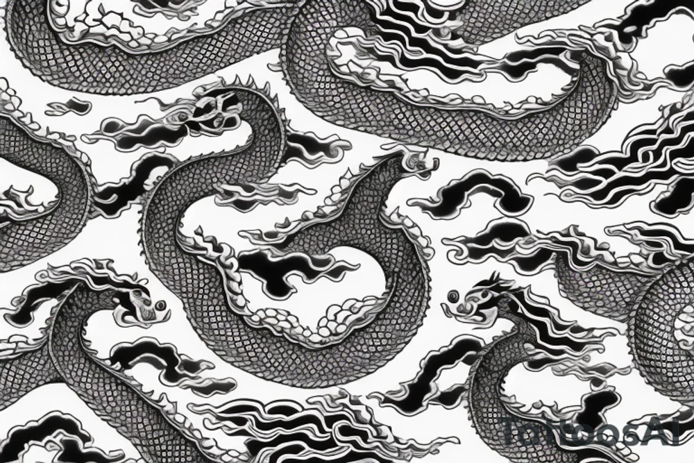 repeating Seigaiha , Asanoha, Kikkô, Tatewaku japan pattern
 buddhist temple   Waves
Black and gray Tattoo
Dragon
Wolf tattoo idea